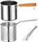 Friteuse avec panier et pince à friteuse à copeaux en acier inoxydable, sans revêtement, large bouche, antidérapante, polyvalente, mini friteuse avec panier, mini friteuse