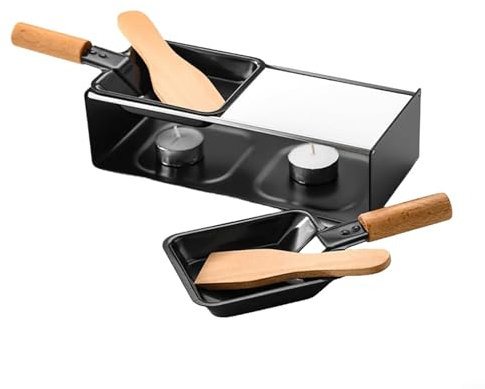Zoegneer Wooden Handle Cheese Oven Stainless Steel Small Raclette Set For Melted Cheese Lovers