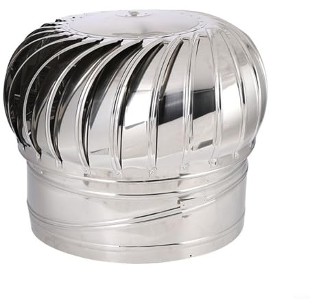 Gettimore Chimney Spinner, 110mm/150mm/200mm Stainless Steel Rotating Chimney Cowl Cap Top Hat for Ventilation Pipes, Smoke Chimneys, Flue Pipe(Ø200 MM)