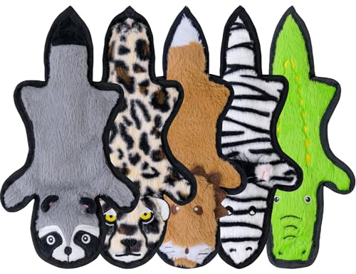 SHARLOVY No Stuffing Dog Toys Crinkle Squeaky, Long Lasting Chews for Aggressive, Durable Plush Dog Puppy Chew Toys for Teething, with 6 Tough Layers for Small Medium Large Breed
