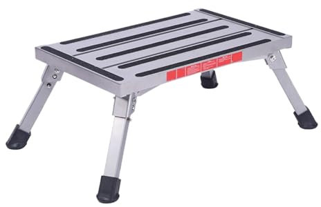 Trittstufe Klappbar,Camping Klapptritt Mit Rutschfester Oberfläche,Tritthocker Aluminiumlegierung,Kann 150 Kg Tragen