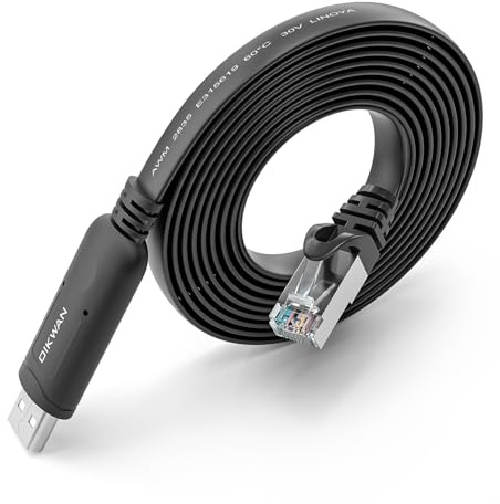 OIKWAN USB Console Cable UART Serial Cable 10ft Essential Accessory Compatible with Cisco, NETGEAR, Ubiquity, LINKSYS Routers/Switches for Laptops in Windows, Mac, Linux