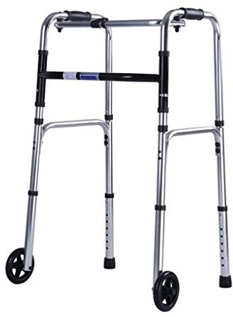 HSWOYEA Andador con Ruedas con 2 Ruedas, Andador con Ayuda para Caminar, Ligero y de Altura Regulable, con reposabrazos para Adultos Mayores, Andador bariátrico Decorativo