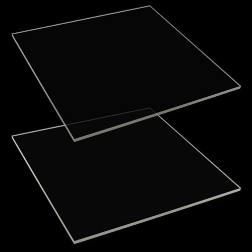ASelected 2 Stück Acrylglas Platte 300 x 300 MM Plexiglas Plexiglas Platten 6,0 MM stark Transparent Kunststoffplatte Acrylglasscheibe Beidseitig mit Schutzfolie für Heimwerkerprojekte Kunsthandwerk