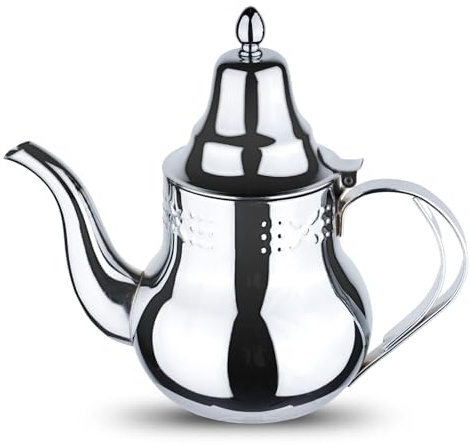 ROSSETTO Théière Induction Bouilloire inox 1,6 Litres à col de cygne en Acier inoxydable de qualité Premium, pour préparer thé et cafés, Argent