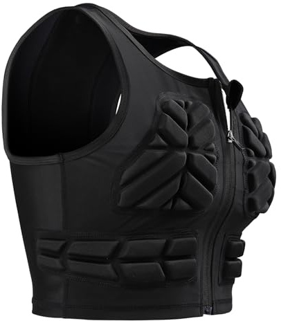 Dialudon Women Girls Impact Chest Rib Protector Padded Compression Vest for Soccer Basketball Football Rugby Softball Size M 30.7”-33”