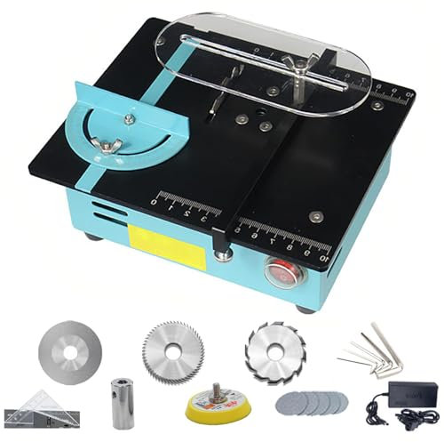 HmLotd Taglierina per Sega elettrica da Tavolo, Mini taglierina da Tavolo, opzioni Multiple di Lama per Sega, profondità di Taglio 0-12 mm, Taglio multiangolo Regolabile per Taglio di Legno