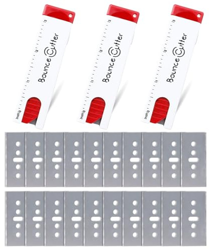 UCEC 3 Profi-Cuttermesser, automatischer Rückzug | inkl. 2 Boxen mit 20 Klingen, Farbe weiß/rot, ideal für Büro, Werkstatt und Haushalt, langlebig, sicher