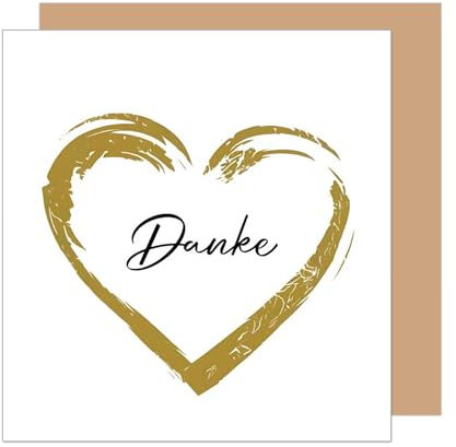 Edition Seidel Premium quadratische Glückwunschkarte mit Umschlag. Dankeskarte Grußkarte Danke Danksagung Dankeschön Mann Frau Freund Freundin Herz (DQ101 SW025)