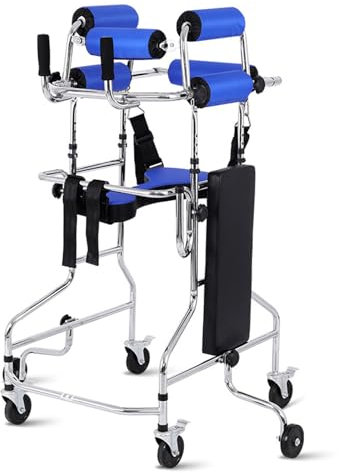 Adult Rollator Walker with Wheels, Adjustable Height Portable Mobility Aid for Seniors and Disabled, Ideal for Hemiplegia Rehabilitation and Standing Support