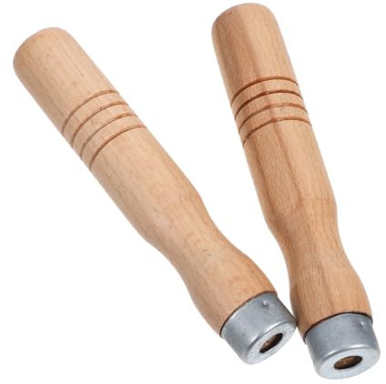 Holibanna 2 Piezas Mangos de Archivo de Madera Haya roja