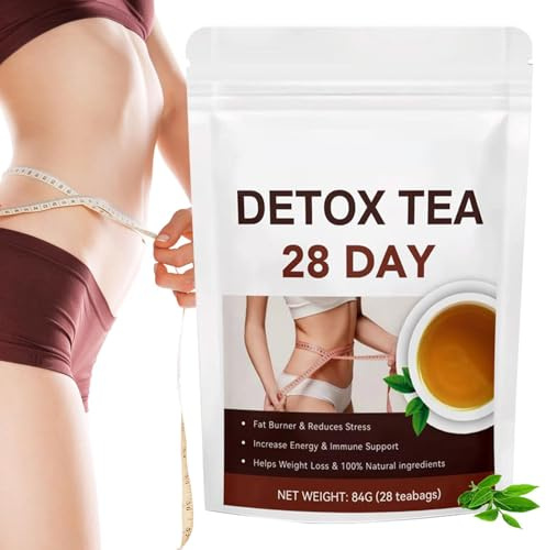 Detox Tee Zum Abnehmen 28 Tage, Abnehmtee Zur Unterstützung Der Schlankheit, Natural Sanfte Entgiftung Und Reinigung Wohlbefinden Bei Blähungen, Natürlicher Diätdrink Bei Blähungen & Für Körperbalance