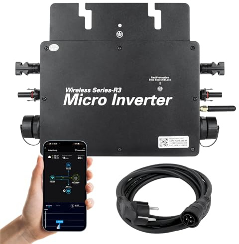BENNTOP Solar Mikrowechselrichter 800W für Balkonkraftwerk mit Intelligenter WiFi, Plug & Play PV-Wechselrichter, Integrierter MPPT, App-Steuerung, IP65
