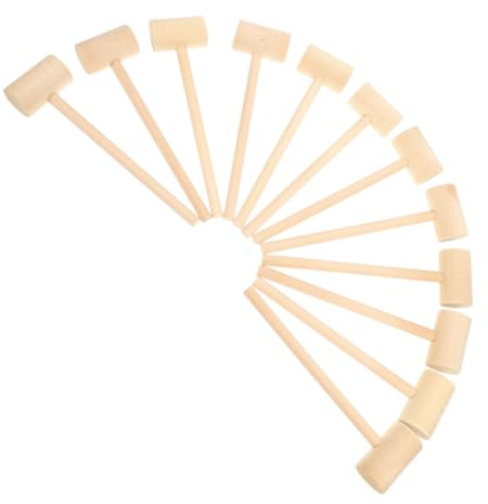 ZUNOXAZ 24pcs Mini Wooden Mallets for Friendly Smooth Natural Wood Hammer for Chocolate Cracking DIY Crafts Party Games and Creative Play Accessories