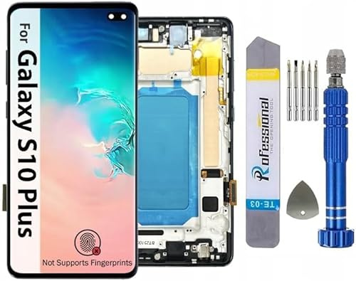 It'Go Full INCELL Display für Samsung S10 Plus G975 LCD Bildschirm Ersatz Touchscreen mit Werkzeug Schwarz mit Rahmen Hohe Qualität