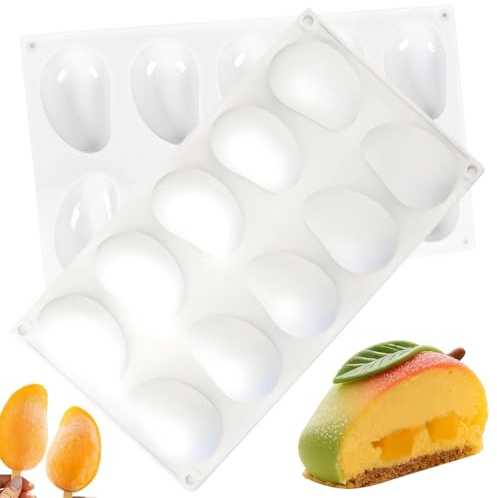 HGSHUO Stampo in Silicone Mango Stampo per Torta Silicone Stampo Cioccolato Stampi per Cottura a Motivi Dolci Sapone Frutta Stampo da Forno Natale