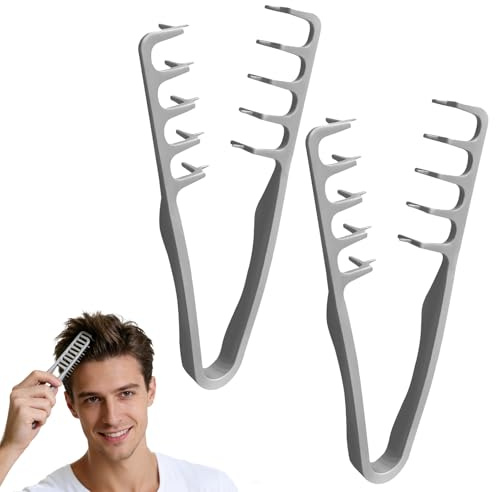 2 Piezas Peine Texturizador Hombre,Peine de Dientes Anchos,Peine Pelo Rizado,Herramienta para dar Volumen a las Raíces, Accesorio De Estilizado Para Raíces y Flequillo Cabello Unisex