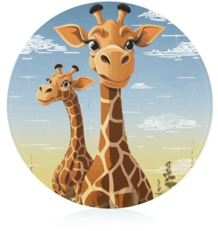 Giraffe Printed Tempered Glass Cutting Board for Kitchen, Non Slip Chopping Board, Kitchen Countertop, Table Protection And Heat Resistant