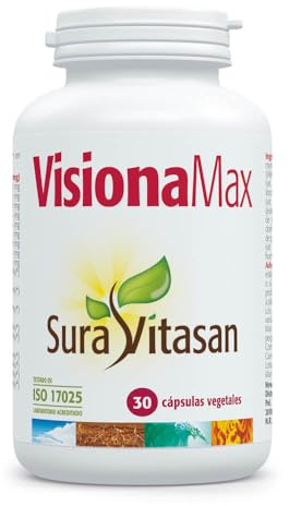 SURA VITASAN VisionaMax 30 Cápsulas Complejo Ocular Avanzado | 21 Ingredientes con Mirtilo, Zinc, Carotenoides y Vitamina B2, Mantenimiento de la Visión y Cuidado Antioxidante