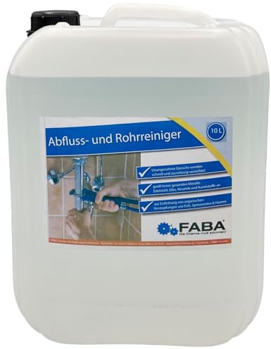 FABA Abflussfrei, Abflussreiniger, hochwirksamer Rohrreiniger 10 Liter