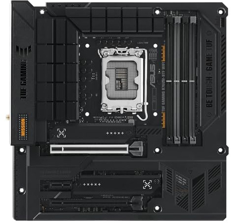 ASUS TUF Gaming B760M-BTF WiFi D4 Mainboard Sockel Intel LGA 1700 | Intel B760, mATX, DDR4 Speicher, PCIe 5.0, 2x M.2, WiFi 6, Thunderbolt 4, Aura Sync