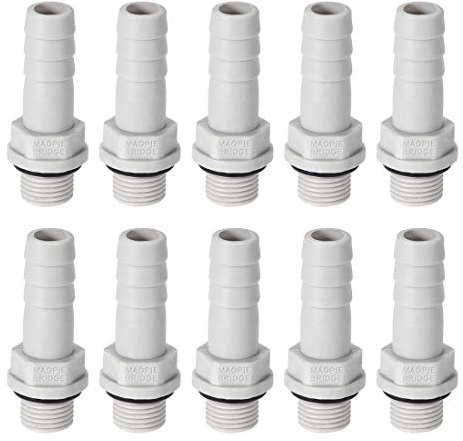 sourcing map 10 Stück PVC Schlauchanschluss Schlauchverbinder 8mm oder 5/16 mit Widerhaken x 1/8 G Stecker Rohr Schlauchtülle Wasseranschluss Verlängerung