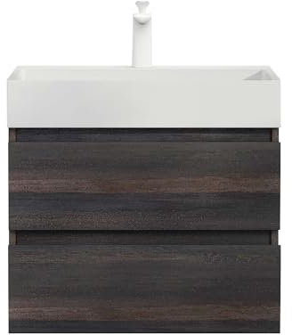 doporro Mobile Bagno Sospeso 60x38x56cm, Mobiletto per Bagno con Lavabo Bianco 60cm,Seria Verona