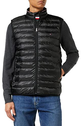 Tommy Hilfiger Herren Weste Steppweste, Schwarz (Black), XL