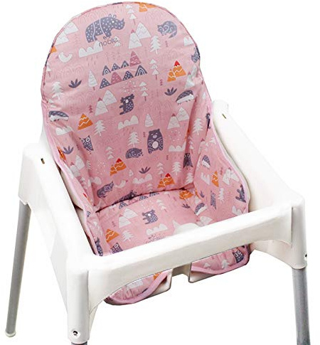 ZARPMA Sitzbezüge für Antilop Hochstuhl, Oberfläche aus Baumwolle und Baumwolle Gepolstert, Waldmuster, Faltbar, Baby Hochstuhlbezug(Rosa Wald)
