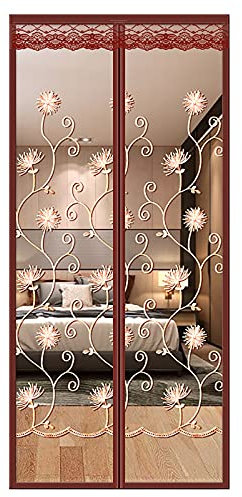 DENGZH Magnet Fliegengitter Tür Insektenschutz Balkontür,Fliegenvorhang Magnetisch Türe, Insektenschutz Vorhang tür Terrassentür, Insektengitter Lamellenvorhang Magnetvorhang