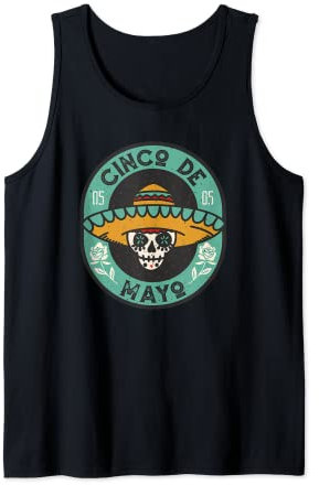 5 De Mayo Kostüm Pancho Skelett Totenkopf Hombre De Mexico Tank Top