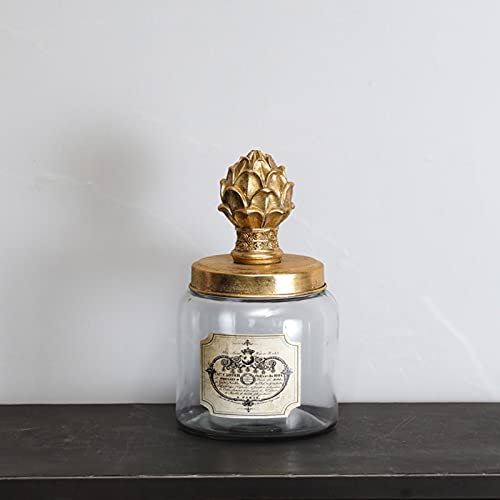 XXXXW Airtight Jar American Glass Jars with Lid Seal Cereal Dispenser Retro Decorative Candy Jar Snacks Storage Tank Home Decoration Ornaments Kitchen Storage Containers (Color : B)
