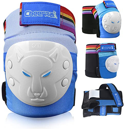 Inliner Schoner Set für Kinder ab 3 bis 18 Jahre - 6 in 1 Profi Schutzausrüstung Set mit 2 Knieschoner,2 Ellenbogenschoner und 2 Handgelenkschoner, Ideal für Skateboarden,Roller,Ski oder Radfahren.