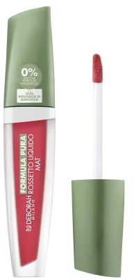Deborah Milano - Rossetto Liquido Formula Pura Effetto Matte, N.08 Geranium, Azione Nutriente ed Emolliente, Dona Labbra Soffici e Volumizzate a Lunga Tenuta, 4.5 gr