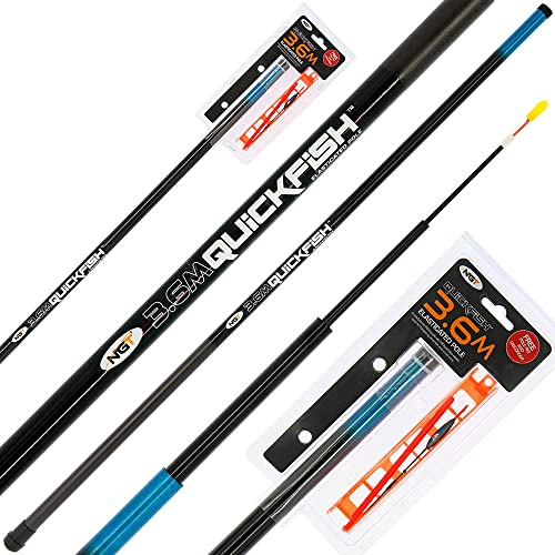 Quickfish Steckrute Angelrute, elastisch, 3,6 m, mit Rig & Disgorger