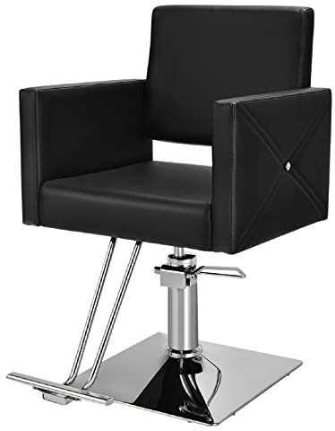 RELAX4LIFE Adjustable Barber Chair, 360 °Swivel Professional Salon Chair with Footrest, Beauty Hydraulic Shaving Styling Hairdresser's Chair for Beauty Spa & Barbershop