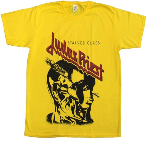 Générique Judas Priest T Shirt Stained Class Vintage Head Band Logo Officiel Homme Jaune Size XL