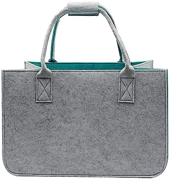 Zzcy Borse In Feltro Con Manico Lungo-Borsa In Feltro Shopper Premium 30L-Cestino Per La Spesa Con Portachiavi Piccolo-Versatile Borsa Per Riporre I Giocattoli-Con Sacchetto Interno