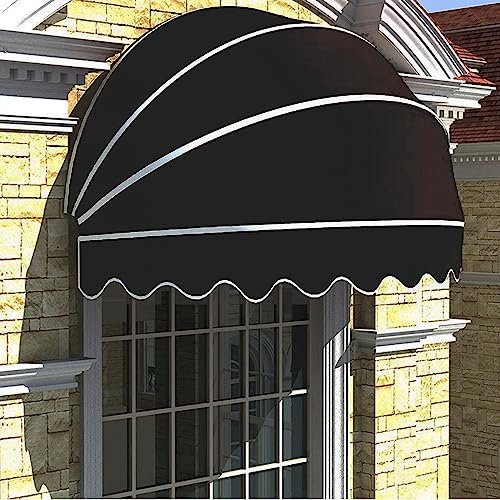 Zhaomi Polyester Faltbare Markise,Wasserdicht Bogenmarkise,Anti-UV Französische Türüberdachung,Anpassbar Terrassenmarkise,für Hof,Balkon,Café,Restaurant,Garten (110cm/43in,Black)