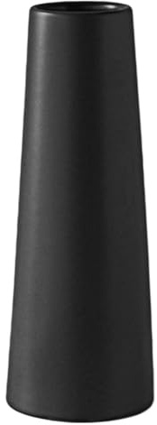Vase Schwarz, Keramik Vase für Tischdeko Innenbereich, Modern Blumenvasen für Home Wohnzimmer Bauernhaus Esstisch Büro Dekor - 25 cm