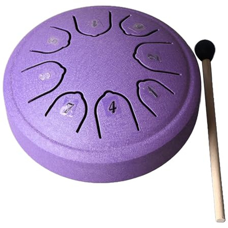 Zungentrommel, 4,5 Zoll, 8 Töne C-Taste, Mini-Zungentrommel aus Kohlenstoffstahl für Erwachsene, Kinder, Anfänger (PURPLE)
