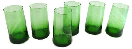ARTIGIANATO VULCANO Lot de 6 verres marocains en verre beldi