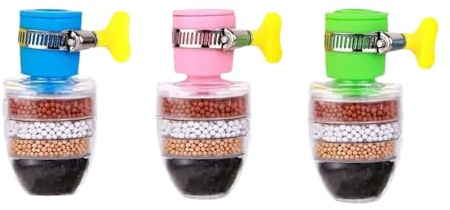 3 Stück Wasserfilter Wasserhahn, Wasserhahn Filter für Trinkwasser, 6 Schichten Filtermaterial, Aktivkohle aktiv, Leicht absorbierende Verunreinigungen, Geeignet für Küche, Waschbecken