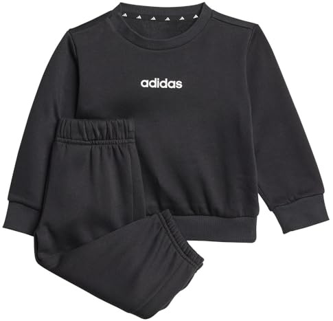 adidas Unisex bebé Essentials Linear Logo Jogger Track Suit, black/white, 3-4 Years