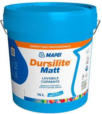 MAPEI Idropittura murale per interni bianca Dursilite Matt 14LT