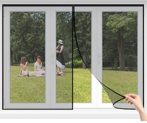 Fliegengitternetze für Fenster 80x105cm Schwarz Fenster Insektenschutzgitter zuschneidbar Fliegennetz Für Fliegengitter Fenster & Tür