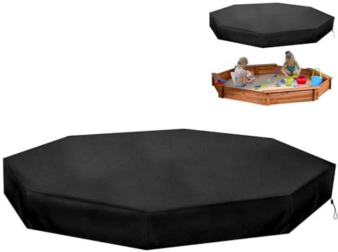 TARSHYRY Sandbox Cover with Drawstring,55.1x43.3x7.9inch Waterproof Hexagonal Children Sand Pit Cover,Green Sandpit Pool Cover for Sandpit Canopy Sand (140 * 110 * 20cm)