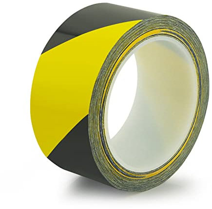 CTRSM Sicherheitsband, Reflektorband, Bänder 20 mm x 40 m Gefahrenwarnband, selbstklebendes Markierungs- und Absperrband, Bodenmarkierungsband(Black and Yellow)