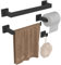 GOOPOOL 4 Piezas Toalleros de Juego de Accesorios de Ferreteria de Baño de Pared con Toallero 40cm,Barra de Toallas,Soporte de Papel Higiénico,Gancho de Bata Acero Inoxidable Negro