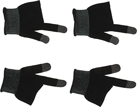DOITOOL Handy Spielhandschuhe 2 Paar aus Kohlefaser für Touchscreen Gaming | Hochsensible Bildschirmhandschuhe, Rutschfest und Schweißabsorbierend, Schwarz, mit Heizgarn und Spandex